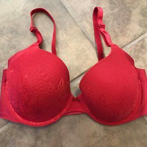 Warner's Red Padded Bra, 34C
